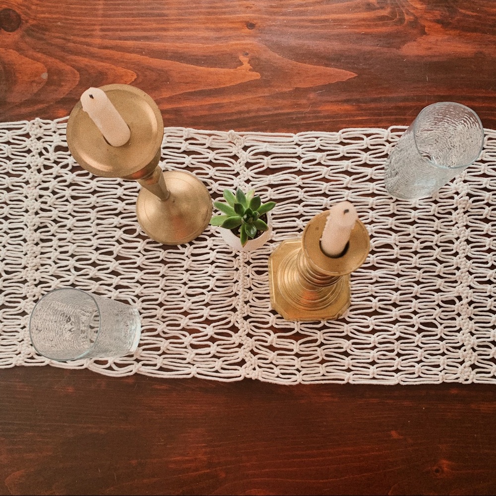 Boho Macrame Table Runner 9' x 14"